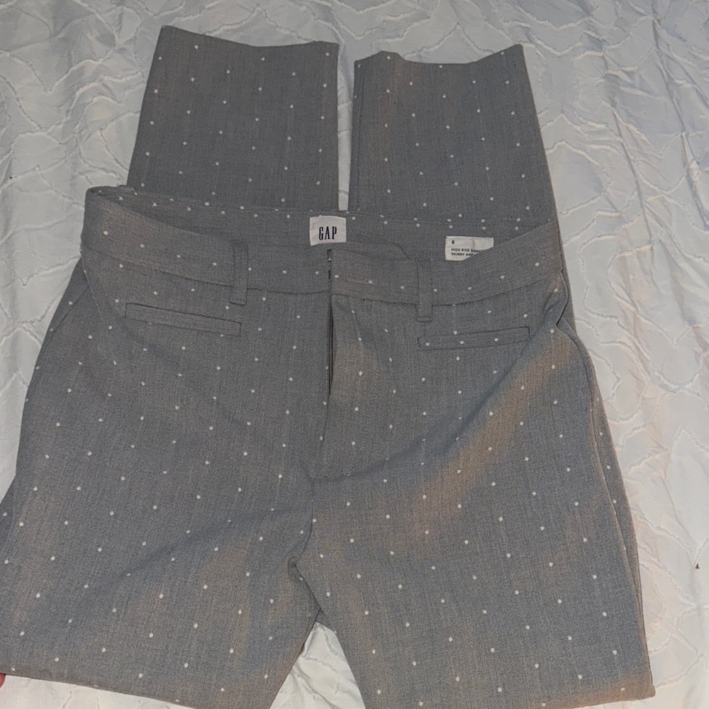 GAP Light Gray Polka Dot Dress Pants